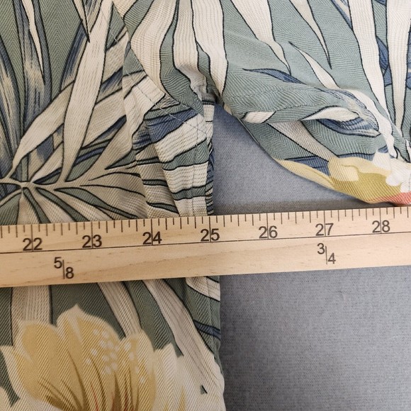 Workers for Freedom Men's Shirt 2XL Blue 100% Silk Shirt Floral Hawaiian - Picture 9 of 15